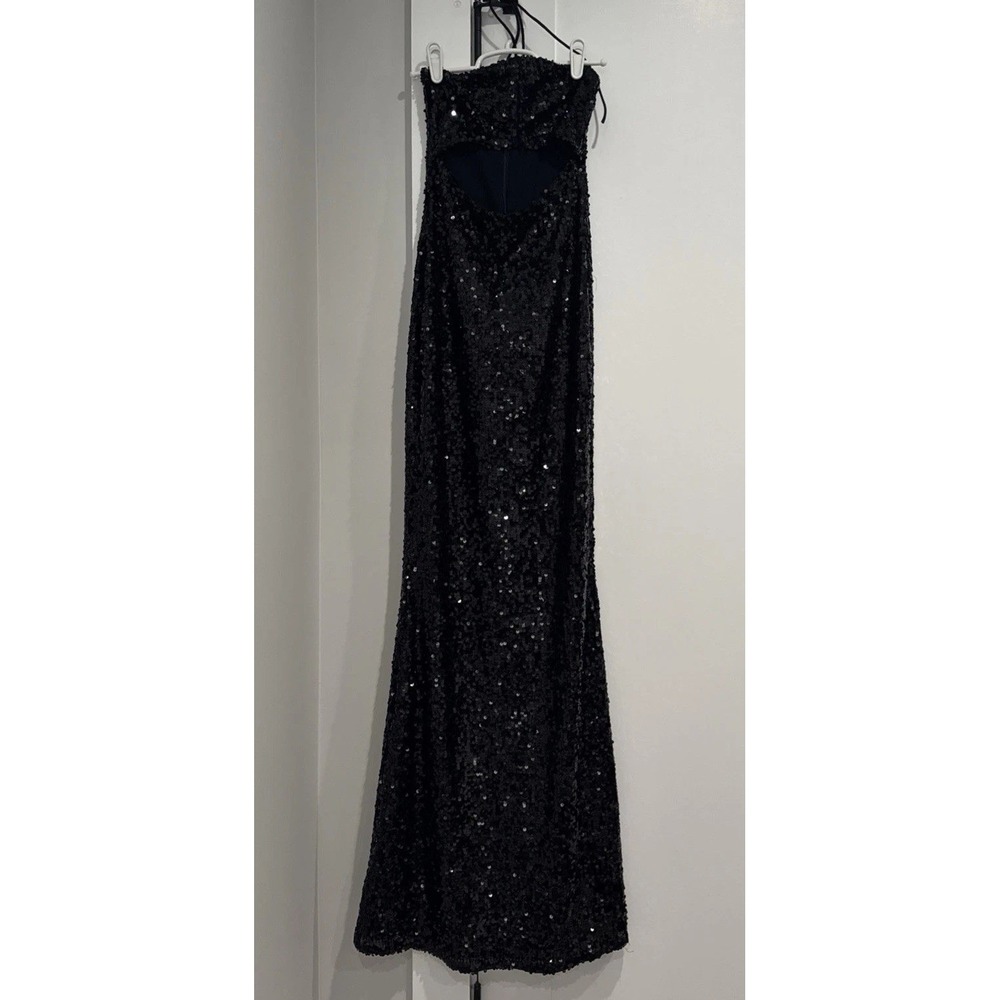 NWT White Fox Boutique "Hope You‎ Know Maxi Dress" Black Sequin Women's S Party
